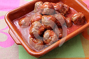 Meatballs with a sauce of tomatoes