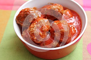 Meatballs with a sauce of tomatoes