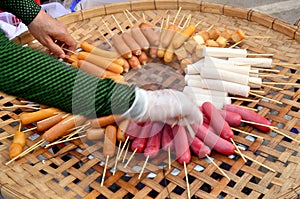 Meatballs, sausage, Dumpling, Imitation Crab Stick, and Vietnamese Pork Sausage steamed