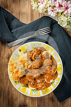 Meatballs with silesian noodles