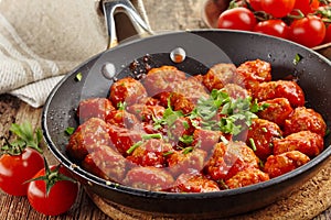 Meatballs with tomato sauce photo