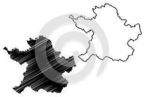 Meath County Council Republic of Ireland, Counties of Ireland map vector illustration, scribble sketch Meath map