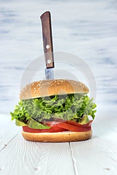 Meatless lettuce burger