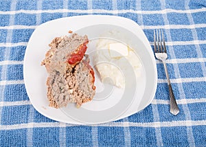 Meatload and Mashed Potatoes with Butter