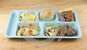 Meatloaf cafeteria meal