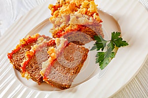 Meatloaf and Stuffing Casserole ground beef dinner photo