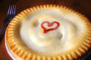 Meatpie Tourtiere Love Meat Pie Tomato Sauce Heart Canadian Traditional Food