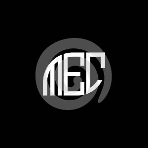 MEC letter logo design on black background. MEC creative initials letter logo concept. MEC letter design