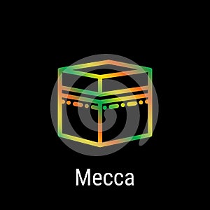 Mecca, Makkah, Saudi Arabia Vector Line Icon