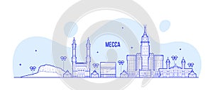 Mecca Makkah skyline Saudi Arabia big city vector