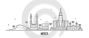 Mecca Makkah skyline Saudi Arabia big city vector