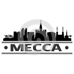 Mecca Skyline City Icon Vector Art Design