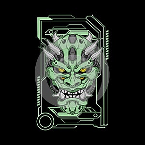 Mecha dark oni illustration