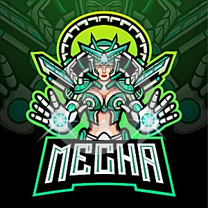 Mecha girl esport logo mascot design