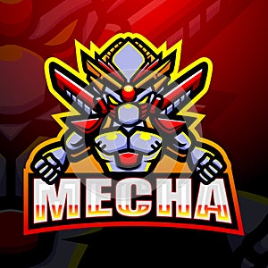 Mecha mascot esport logo design