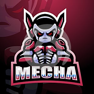 Mecha mascot esport logo design