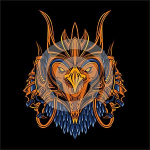 Mecha Owl Mythology Dark Art Vector