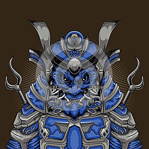 Mecha Robot Samurai Head Illustration Design That Will Make You Stand Out