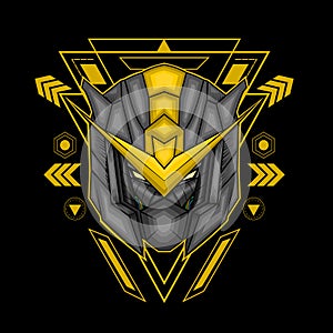 Mecha theme of head robot illustration vector