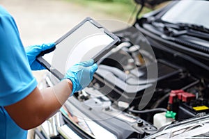 Using technology to manage car engine. Car service and maintenance.