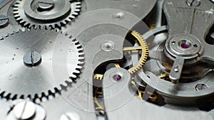 Mechanic Clockwork Mechanism Works with Bronze Spring and Metal Cogs