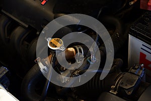 The mechanic is fixing the problem car.