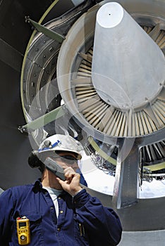 Mechanic and jet engine