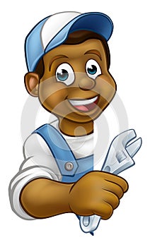 Mechanic Plumber Cartoon Character