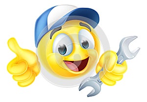 Mechanic or Plumber Spanner Emoticon Emoji Icon photo