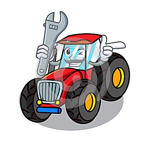 Mechanic tractor mascot cartoon style