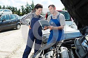 Mechanic working on enginee