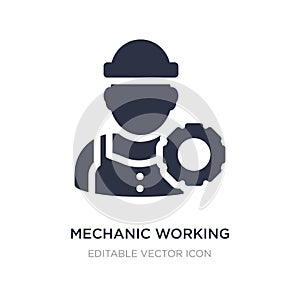 mechanic working icon on white background. Simple element illustration from Construction and tools concept