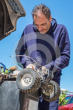 Mechanic working outdoors