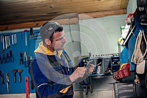 Mechanic in workshop