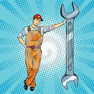 Mechanic with a wrench