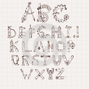 Mechanical Alphabet Set