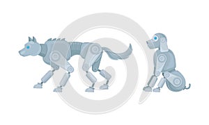 Mechanical Animals Assembled from Metal Parts Vector Set