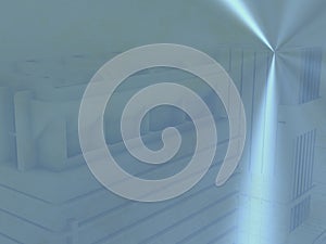 Architectural background with light point