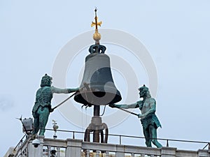 Mechanical bell ringer at San Marco cathedral, Venice, Italy