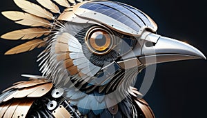 Mechanical Bird with Feather-Like Gears