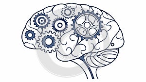 Mechanical Brain, Thinking Process, Intellectual Machine, vector design Generative AI