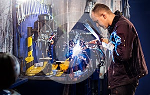 Mechanical carefully welding the tube