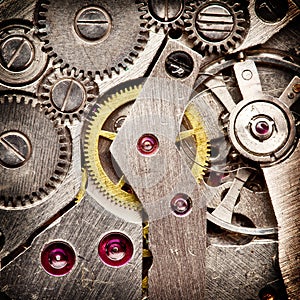 Mechanical clockwork.