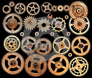 Mechanical cogs gears wheels