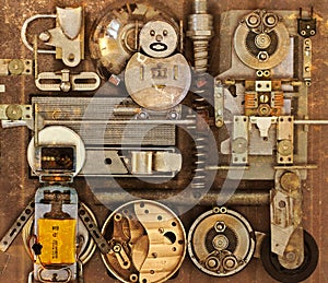 Mechanical collage with different items