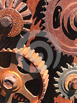 Mechanical collage made of gears