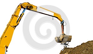 mechanical digger digging up soil