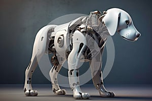 A mechanical dog representation. Futuristic innovation. The notion of synthetic intellect. Generative AI