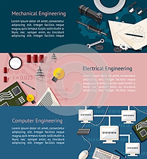 Mechanical, eletrical, computer engineering education infographic