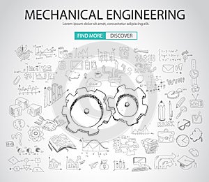 Mechanical Engineering concept with Doodle design style